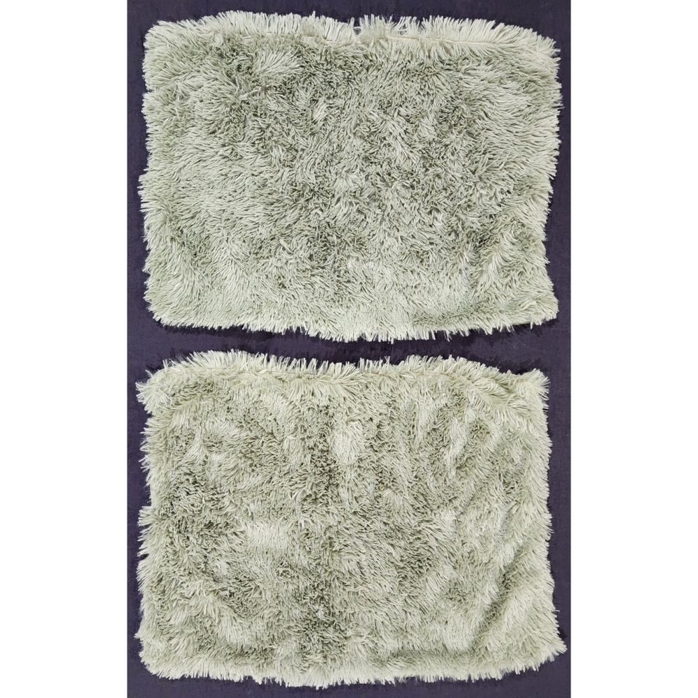 Sage Green Pillow Shams, Standard Pillow Shams, Sage Green, Faux Fur, Velvet
